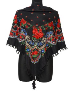 L - chusta, ludowa, apaszka, góralska, zakopiańska, folk etno, cleo, Slavic headscarf, Russian headcarf, русский платок, украинский платок, Українська хустка, Polish regional scarves,Polnische regionale Schals,
