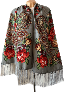 SZAL LUDOWY, apaszka, góralska, zakopiańska, folk etno, cleo, Polish regional scarves,Polnische regionale Schals,Russian headcarf, русский платок, украинский платок, Українська хустка   