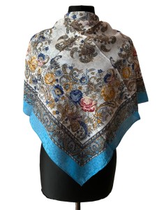 UKR70- chusta,apaszka, góralska, zakopiańska, folk etno, cleo, Slavic headscarf, Russian headcarf, русский платок, украинский платок, Українська хустка, Polish regional scarves,Polnische regionale Schals 